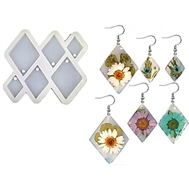 6'lı Baklava Model Küpe Epoksi Reçine Kalıbı EPK-413