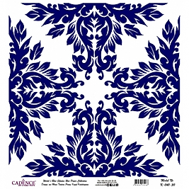 Model K040 Dünya'nın Mavi Tonları Pirinç Kağıt Dekopaj 30x32