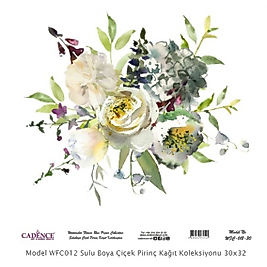 Model WFC012 Sulu Boya Çiçek Pirinç Kağıt Koleksiyonu 60x62
