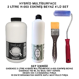 CADENCE 2 LİTRE HYBRİD H:03 ESKİMİŞ BEYAZ + 750 ML MAT VERNİK SET-3