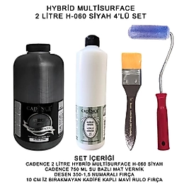 CADENCE 2 LİTRE HYBRİD H:60 SİYAH + 750 ML MAT VERNİK SET-7