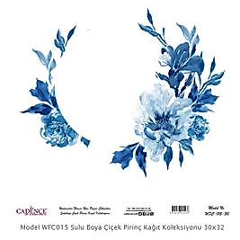 Model WFC015 Sulu Boya Çiçek Pirinç Kağıt Koleksiyonu 60x62