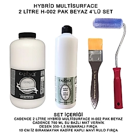 CADENCE 2 LİTRE HYBRİD H:02 PAK BEYAZ + 750 ML MAT VERNİK SET-2