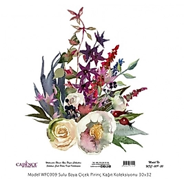 Model WFC009 Sulu Boya Çiçek Pirinç Kağıt Koleksiyonu 90x92