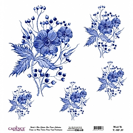 Model K022 Dünya'nın Mavi Tonları Pirinç Kağıt Dekopaj 30x32