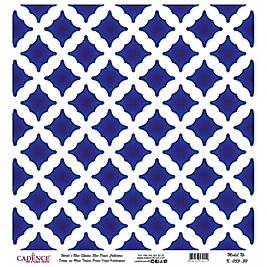 Model K035 Dünya'nın Mavi Tonları Pirinç Kağıt Dekopaj 30x32