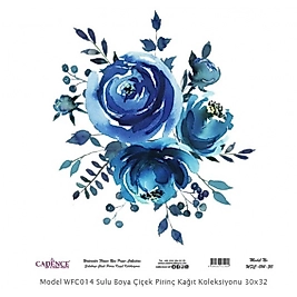 Model WFC014 Sulu Boya Çiçek Pirinç Kağıt Koleksiyonu 90x92