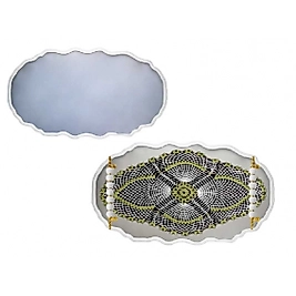 Oval Dalgalı Büyük Boy Tepsi Epoksi Reçine Kalıbı EPK-618