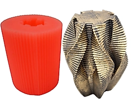 Dalgalı Oyma Yıldız Silikon Mum Kalıbı M-153