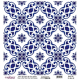 Model K046 Dünya'nın Mavi Tonları Pirinç Kağıt Dekopaj 30x32