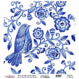 Model K018 Dünya'nın Mavi Tonları Pirinç Kağıt Dekopaj 30x32