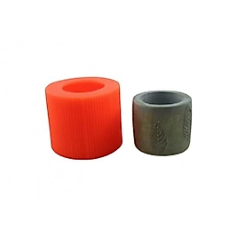 Yapraklı Silindir Beton Saksı Silikon Kalıp B-04