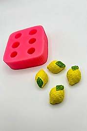 Mini Limon 6 Bölmeli Yaprak Detaylı Silikon Mum Kalıbı KHM325