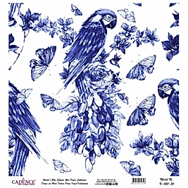 Model K055 Dünya'nın Mavi Tonları Pirinç Kağıt Dekopaj 30x32