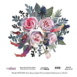 Model WFC010 Sulu Boya Çiçek Pirinç Kağıt Koleksiyonu 60x62