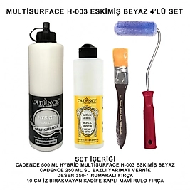 500ML H:03 ESKİMİŞ BEYAZ HYBRİD + 250ML YARIMAT VERNİK 4'LÜ SET