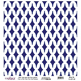 Model K037 Dünya'nın Mavi Tonları Pirinç Kağıt Dekopaj 30x32