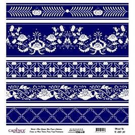 Model K050 Dünya'nın Mavi Tonları Pirinç Kağıt Dekopaj 90x92