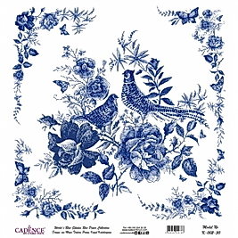 Model K002 Dünya'nın Mavi Tonları Pirinç Kağıt Dekopaj 30x32