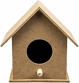 MDF Ahşap Kuş Evi Küçük Boy 13x10 cm