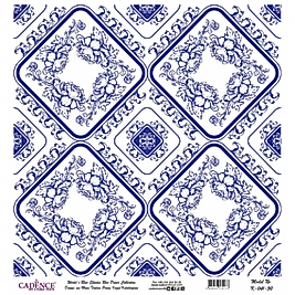 Model K041 Dünya'nın Mavi Tonları Pirinç Kağıt Dekopaj 30x32