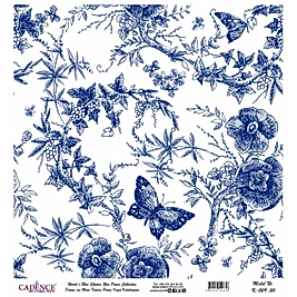 Model K009 Dünya'nın Mavi Tonları Pirinç Kağıt Dekopaj 60x62