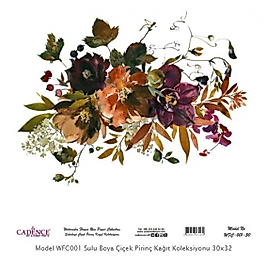 Model WFC001 Sulu Boya Çiçek Pirinç Kağıt Koleksiyonu 90x92