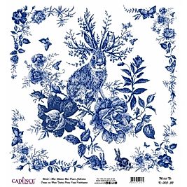 Model K003 Dünya'nın Mavi Tonları Pirinç Kağıt Dekopaj 30X32