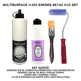 500ML H:03 ESKİMİŞ BEYAZ HYBRİD + 250ML PARLAK VERNİK 4'LÜ SET