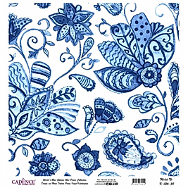 Model K026 Dünya'nın Mavi Tonları Pirinç Kağıt Dekopaj 90x92