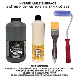 CADENCE 2 LİTRE HYBRİD H:91 ANTRASİT SİYAH + 750 ML YARIMAT VERNİK SET-10