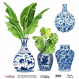 Model K053 Dünya'nın Mavi Tonları Pirinç Kağıt Dekopaj 60x62