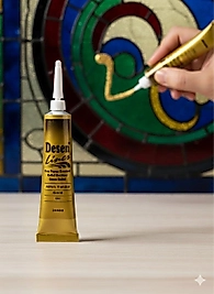 Desen Cam Boyası Kontürü Altın Yaldız 20 ml