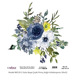 Model WFC013 Sulu Boya Çiçek Pirinç Kağıt Koleksiyonu 30x32