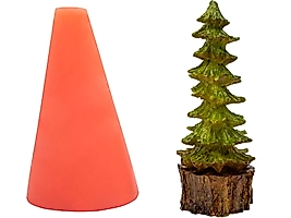 Kütük Üstü Çam Ağacı Silikon Mum Kalıbı M-183