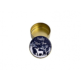 Geyik Motifli Happy New Year Metal Mum Kabı 75 CC