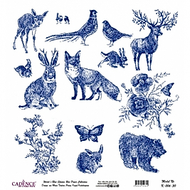 Model K006 Dünya'nın Mavi Tonları Pirinç Kağıt Dekopaj 60X62