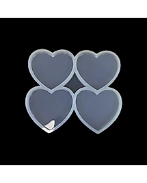 Dörtlü Kalp Magnet Reçine Epoksi Kalıbı 6x7 cm - ÇM4