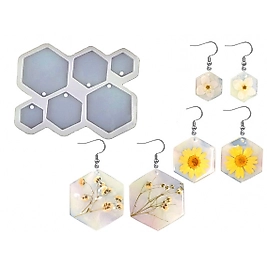 6'lı Altıgen Küpe Epoksi Reçine Kalıbı EPK-417