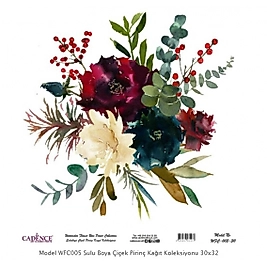 Model WFC005 Sulu Boya Çiçek Pirinç Kağıt Koleksiyonu 90x92