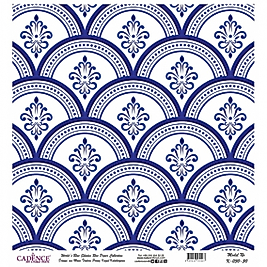 Model K030 Dünya'nın Mavi Tonları Pirinç Kağıt Dekopaj 90x92