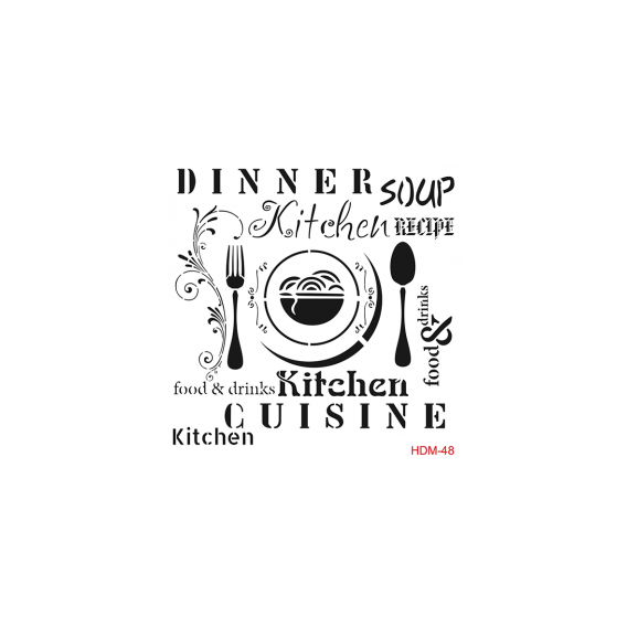 Home Decor Midi Stencil 22*22 cm hdm-48