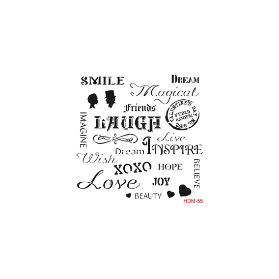 Home Decor Midi Stencil 22*22 cm hdm-55