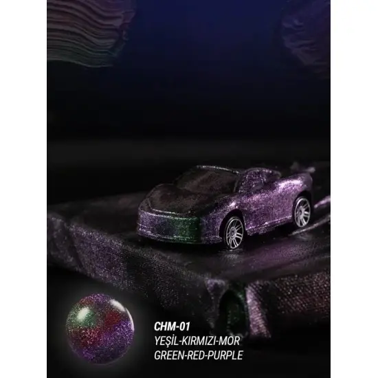 CHM01 Chameleon Renk Değiştiren Metalik Boya 30ML (Yeşil-Kırmızı-Mor)